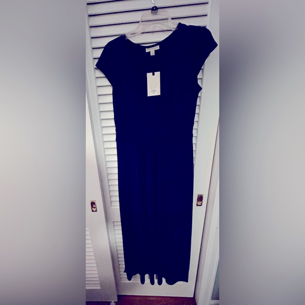 Nwt Dana Buchman Navy Escape Maxi Dress Size M